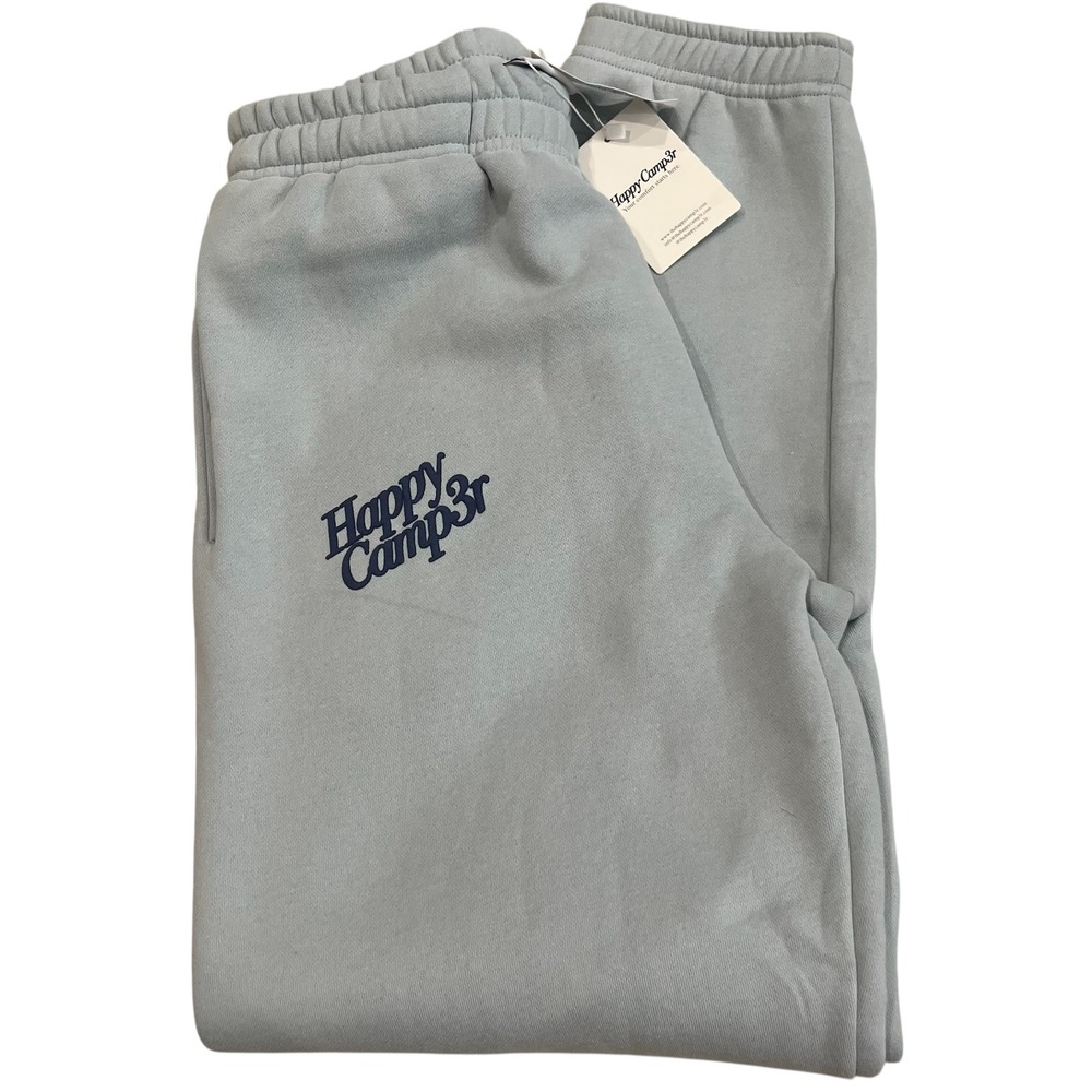 Happy Camp3r Puff Series Sweatpants Blue Small NWT Cozy Joggers Lounge Heavy